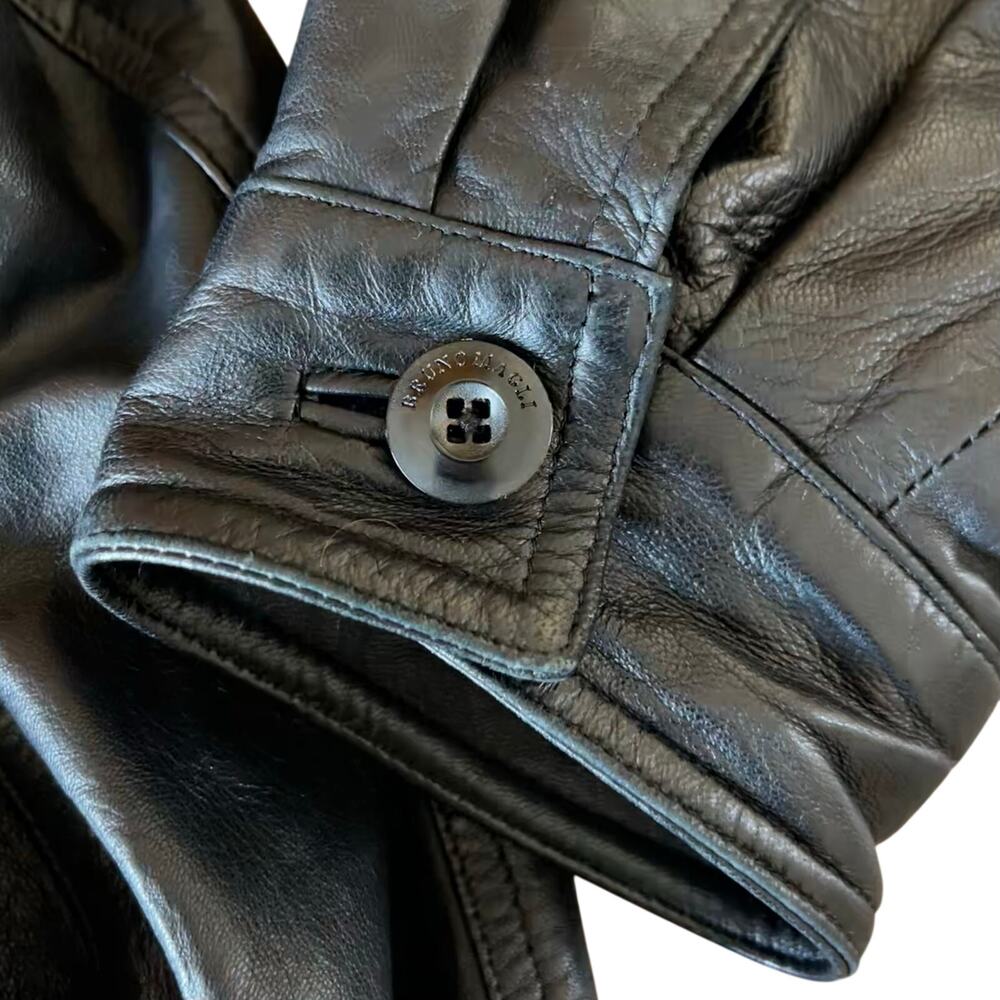 Bruno Magli Leather Bomber Jacket - Picture 11 of 11